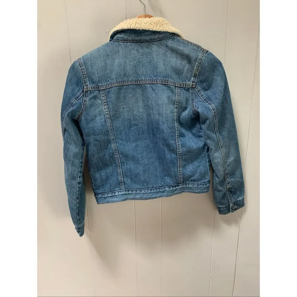 Gap kids Sherpa Lined Denim Jacket Medium Wash XXL